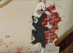 Screenshots from the 1944 MGM cartoon Puttin