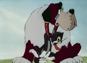 Screenshots from the 1944 MGM cartoon Puttin