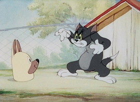Screenshots from the 1944 MGM cartoon Puttin