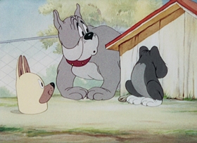 Screenshots from the 1944 MGM cartoon Puttin