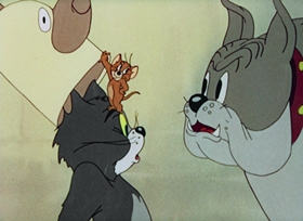 Screenshots from the 1944 MGM cartoon Puttin