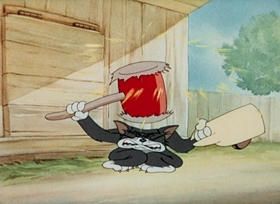 Screenshots from the 1944 MGM cartoon Puttin