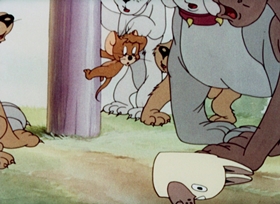 Screenshots from the 1944 MGM cartoon Puttin
