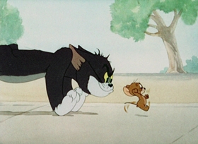 Screenshots from the 1944 MGM cartoon Puttin