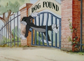 Screenshots from the 1944 MGM cartoon Puttin