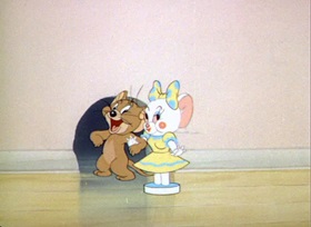 Screenshots from the 1944 MGM cartoon Mouse Trouble