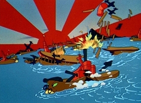 Screenshots from the 1944 Disney cartoon How to Be a Sailor