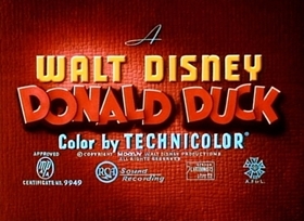 Screenshots from the 1944 Disney cartoon Donald