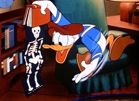 Screenshots from the 1944 Disney cartoon Donald