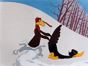 Screenshots from the 1944 Warner Bros. cartoon Tom Turk and Daffy