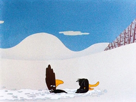 Screenshots from the 1944 Warner Bros. cartoon Tom Turk and Daffy