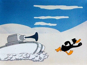 Screenshots from the 1944 Warner Bros. cartoon Tom Turk and Daffy