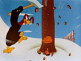 Screenshots from the 1944 Warner Bros. cartoon Tom Turk and Daffy