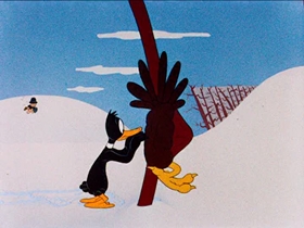 Screenshots from the 1944 Warner Bros. cartoon Tom Turk and Daffy