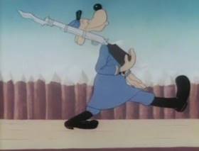 Screenshots from the 1944 Warner Bros. cartoon Slightly Daffy