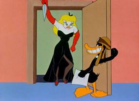 Screenshots from the 1944 Warner Bros. cartoon Plane Daffy