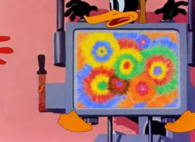 Screenshots from the 1944 Warner Bros. cartoon Plane Daffy