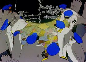 Screenshots from the 1944 Warner Bros. cartoon Plane Daffy