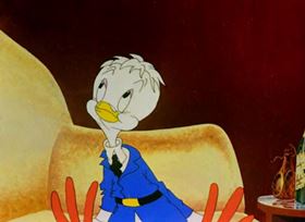 Screenshots from the 1944 Warner Bros. cartoon Plane Daffy