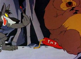 Screenshots from the 1944 Warner Bros. cartoon Booby Hatched