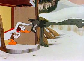 Screenshots from the 1944 Warner Bros. cartoon Booby Hatched