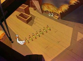 Screenshots from the 1944 Warner Bros. cartoon Booby Hatched