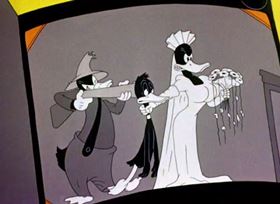 Screenshots from the 1944 Warner Bros. cartoon The Stupid Cupid