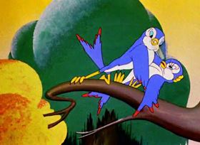 Screenshots from the 1944 Warner Bros. cartoon The Stupid Cupid