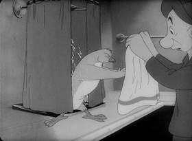 Screenshots from the 1944 Warner Bros. cartoon Three Brothers