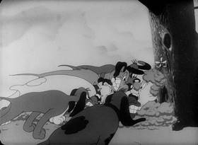 Screenshots from the 1944 Warner Bros. cartoon Three Brothers