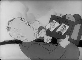 Screenshots from the 1944 Warner Bros. cartoon Three Brothers