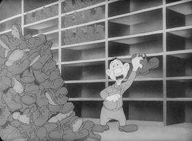 Screenshots from the 1944 Warner Bros. cartoon Three Brothers