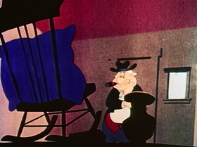 Screenshots from the 1944 UPA cartoon Hell-Bent for Election