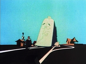 Screenshots from the 1944 UPA cartoon Hell-Bent for Election