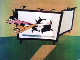 Screenshots from the 1944 UPA cartoon Hell-Bent for Election