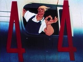 Screenshots from the 1944 UPA cartoon Hell-Bent for Election