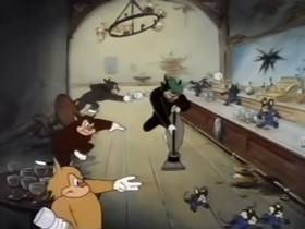 Screenshots from the 1945 Terrytoons cartoon The Port of Missing Mice