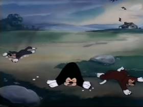 Screenshots from the 1945 Terrytoons cartoon The Silver Streak