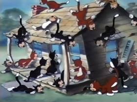 Screenshots from the 1945 Terrytoons cartoon The Silver Streak