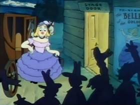 Screenshots from the 1945 Terrytoons cartoon Mighty Mouse Meets Bad Bill Bunion