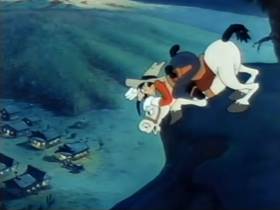 Screenshots from the 1945 Terrytoons cartoon Mighty Mouse Meets Bad Bill Bunion