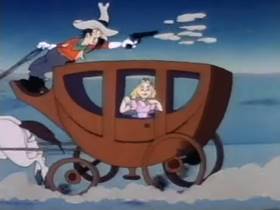 Screenshots from the 1945 Terrytoons cartoon Mighty Mouse Meets Bad Bill Bunion