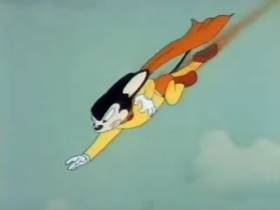 Screenshots from the 1945 Terrytoons cartoon Mighty Mouse Meets Bad Bill Bunion