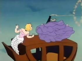 Screenshots from the 1945 Terrytoons cartoon Mighty Mouse Meets Bad Bill Bunion