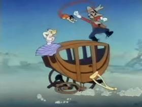 Screenshots from the 1945 Terrytoons cartoon Mighty Mouse Meets Bad Bill Bunion