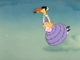 Screenshots from the 1945 Terrytoons cartoon Mighty Mouse Meets Bad Bill Bunion