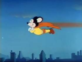Screenshots from the 1945 Terrytoons cartoon Mighty Mouse Meets Bad Bill Bunion