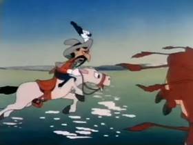 Screenshots from the 1945 Terrytoons cartoon Mighty Mouse Meets Bad Bill Bunion