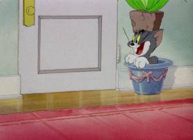 Screenshots from the 1945 MGM cartoon The Mouse Comes to Dinner