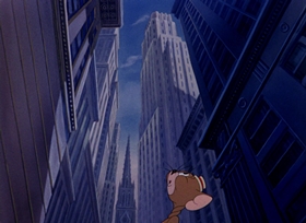 Screenshots from the 1945 MGM cartoon Mouse in Manhattan